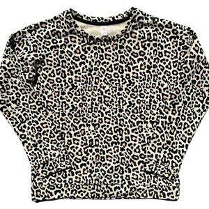 NEW Joe Fresh Girls Cheetah Print Pullover Sweatshirt Size XL